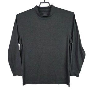 Mens Dunning Golf Black Performance Polo Shirt Long Sleeve Polyester Size L